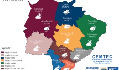 Chuvas se afastam e temperaturas permanecem amenas em MS nesta quinta